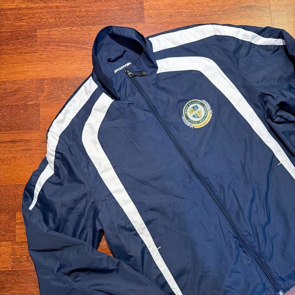Sport tek navy windbreaker with white